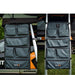 tentbox-utility-pockets-slate-gray-open-on-ladder-in-nature