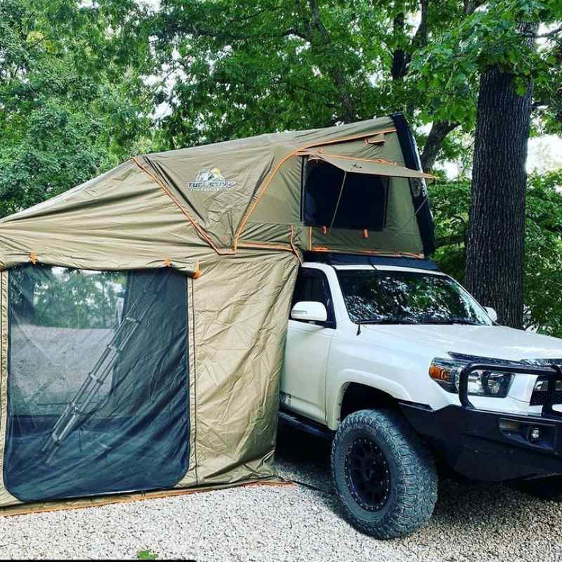 alpha tent Tuff Stuff Overland Alpha Hard Top Side Open Tent, Black, 4 Person