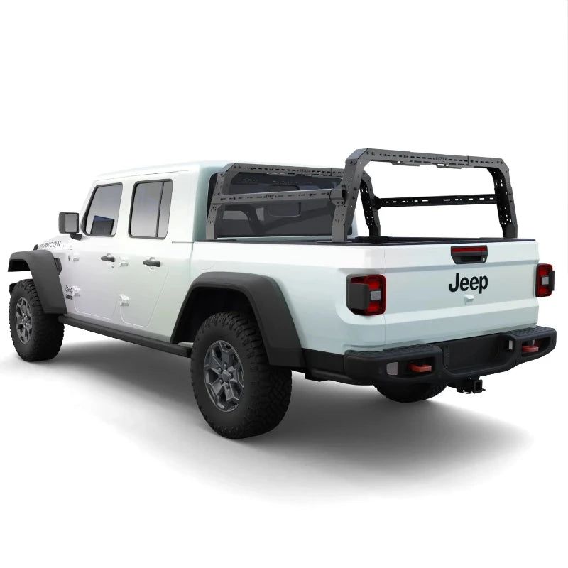 tuwa-pro-jeep-gladiator-4cx-series-shiprock-height-adjustable-bed-rack-rear-view-on-white-background