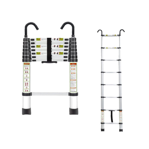 badass-tents-universal-fit-telescoping-roof-top-tent-ladder-with-detachable-hooks-open-and-collapsed-view