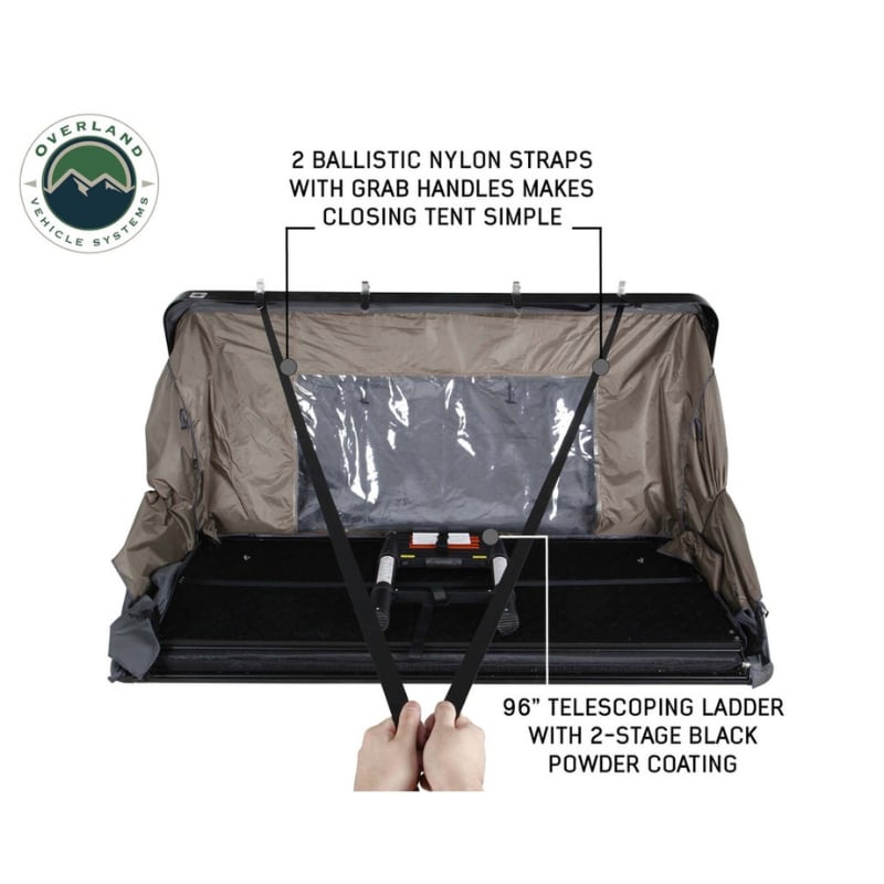 overland-vehicle-systems-bushveld-hard-shell-roof-top-tent-open-rear-view-with-operating-instructions