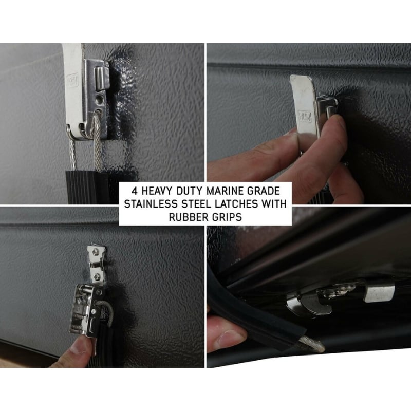 overland-vehicle-systems-bushveld-hard-shell-roof-top-tent-stainless-steel-latches