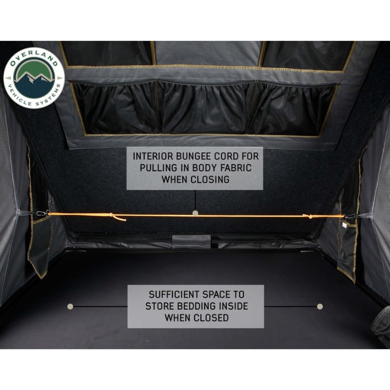 overland-vehicle-systems-mamba-hard-shell-roof-top-tent-open-interior-view-description