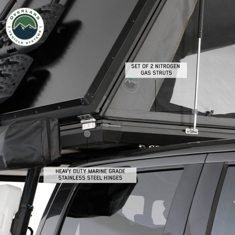 overland-vehicle-systems-sidewinder-hard-shell-roof-top-open-profile-view-with-gas-strut-and-hinge-description