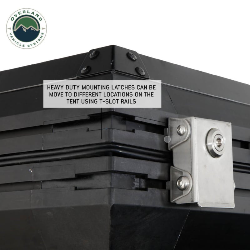 overland-vehicle-systems-sidewinder-hard-shell-roof-top-tent-profile-view-with-lockable-stainless-steel-latch-description