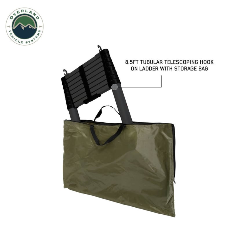 overland-vehicle-systems-sidewinder-hard-shell-roof-top-tent-tubular-telescoping-ladder-and-storage-bag